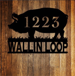 Pig Sign Address Sign Animals Farm Silhouette Farm Steel Sign steel Art Animal Farm Sign Metal Art Farmhouse Decorations