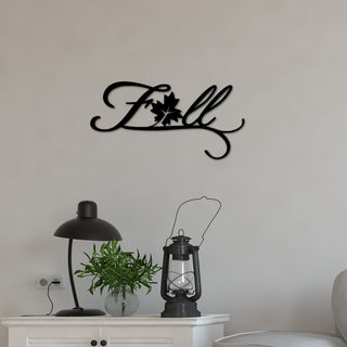 Metal Fall Sign Fall Kitchen Decor Entryway Sign Metal Fall Signs Leaves Decor Script Word Art Front Door Sign Decorations