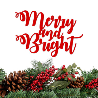 Merry And Bright Sign Christmas Sign Holiday Decor Merry And Bright Christmas Decor Holiday Sign Rustic Word Art Decorations