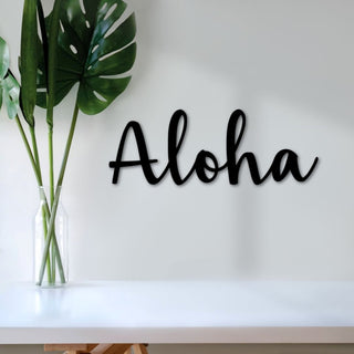 Aloha Metal Sign Wall Decor Entryway Sign Beach Art Hawaii Decor Metal Aloha Sign Hawaiian Gift Metal Word Art From Hawaii Decorations