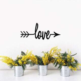 Arrow Love Sign Metal Word Art Cursive Love Word For The Wall Rustic Arrow Decor Love Decor Split Arrow Love Word Arrow Decorations