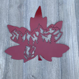 Maple Leaf Nature Scene Cut Metal Sign Wall Metal Art Decorations