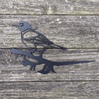 Robin Metal Tree Sign Robin Bird Silhouette With Spike Hammer In Tree Raw For Patina Or Powder Coat Finish Decorations