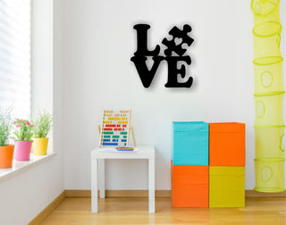 Austism Love Puzzle Piece Metal Art Decor Sign Autism Awareness Independence Day Decorations