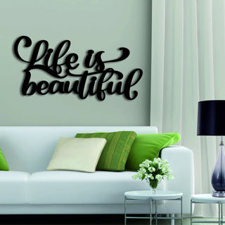 Life Is Beautiful Metal Words Wall Hanging Metal Letters Office Decor Housewarming Gift Minimalist Wall Art Decorations