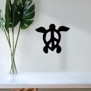 Peace Sign Turtle Metal Wall Decor Sea Turtle Tropical Gift For Turtle Lover Ocean Bathroom Decor Coastal Wall Decor Decorations