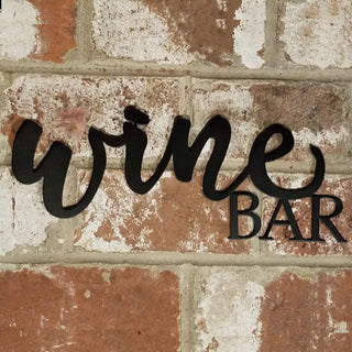 Wine Bar Script Metal Sign Home Wine Bar Sign Black Metal Wall Decor Housewarming Gift Decorations