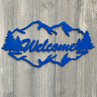 Welcome Sign Metal Sign Cutout Cut Metal Sign Wall Metal Art Decorations