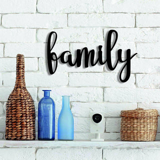 Family Metal Sign Family Sign Metal Words Metal Wall Decor Metal Signs Housewarming Gift Decorations