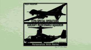 Cv22 Osprey & Mq9 Reaper 727th Soams Personalized Metal Sign Cut Metal Sign Wall Decor Decorations