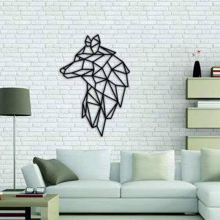 Wolf Animal Interior Metal Sign Office Geometric Animal Wild Minimalist Wall Art Decorations