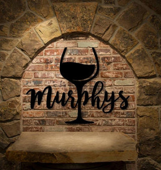 Murphys Wineglass Add Your Name On This Metal Sign Cut Metal Sign Wall Decor Decorations