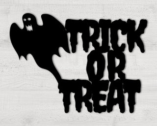 Trick Or Treat Metal Sign Halloween Door Hanger Halloween Wall Decor Fall Door Hanger Trick Or Treat Halloween Decoration Decorations