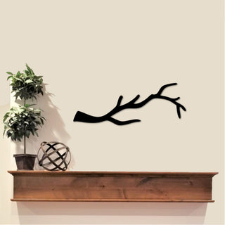 Tree Branch Rustic Decor Single Tree Branch Metal Wall Decor Metal Wall Accents Horizontal Tree Branch For Wall 19' Wide Decorations