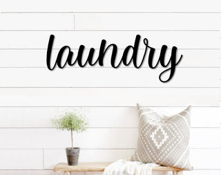 Laundry Metal Word Art Kembara Script Word Art Indoor Outdoor Laundry Metal Sign Farmhouse Decor Laundry Word Art Metal Art Decorations