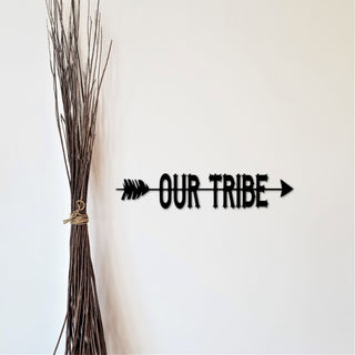 Our Tribe Sign Arrow Split Arrow Metal Wall Word Cutouts With Saying Custom Tribe Decor For Living Room Decorations