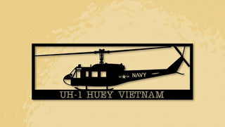 Uh1 Huey Vietnam Navy Utility Helicopter Metal Sign Cut Metal Sign Wall Decor Decorations