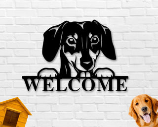 Dog Welcome Sign Front Porch Sign Welcome Metal Sign Metal Dog Breed Sign Dog Lover Sign Gift For Pet Owner Dog Sign Pet Owner Sign Decorations