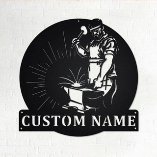 Custom Welder Blacksmith Personalized Blacksmith Name Sign Decoration For Room Blacksmith Custom Blacksmith Decorations