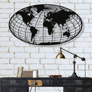 Metal World Map World Map Globe Metal Wall Decor Interior Decoration Wall Hanging Home Office Living Room Decor Decorations