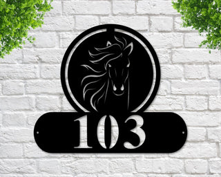 Horse Address Sign Horse Metal Sign Metal Farm Sign Horse Ranch Sign Horse Address Sign House Number Sign Address Plaque Metal Sign Decorations