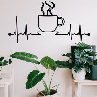 Metal Wall Decor Ekg Coffee Coffee Decor Living Room Decoration Wall Hangings Coffee Lover Gift Ekg Rhythm Coffee Art Decorations