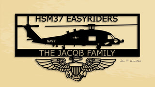 Mh60r Hsm37 Easyriders Personalized With Na Wings Multimission Maritime Helicopter Metal Sign Cut Metal Sign Wall Decor Decorations