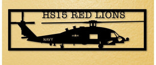 Hs15 Red Lions (mh60r Seahawk) Multimission Maritime Helicopter Metal Sign Cut Metal Sign Wall Decor Decorations