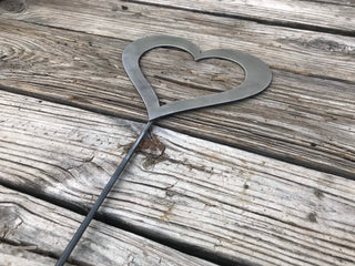 Heart Garden Stake Metal Heart Garden Stake Steel Garden Stake Steel Gardening Du00e9cor Heart Decorations