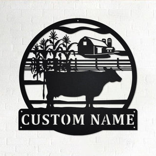 Custom Farm Meat Cow Personalized Farmer Name Sign Decoration For Room Farmer Custom Farm Meat Cow Farmer Gift Decorations