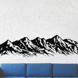 Metal Mountain Art 5 Peaks Mountain Range Decor Nature Landscape Home Living Room Decor Wall Hangings Black White Decorations