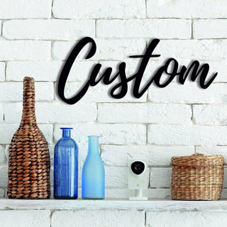 Custom Metal Cursive Sign Wedding Gift Inspirational Metal Word Rustic Word Art Sign Cursive Word Custom Decorations