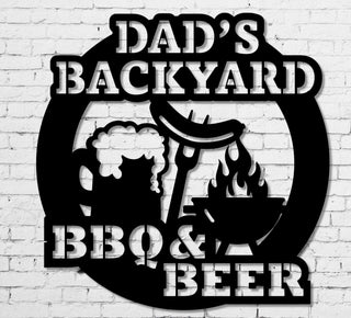 Metal Bbq Sign Dad's Bbq Sign Beer & Bbq Grilling Gifts Father's Day Gift Husband Birthday Gift Backyard Decor Gift For Dad Decorations