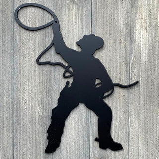 Roping Cowboy Metal Cutout Cut Metal Sign Wall Metal Art Decorations