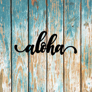 Aloha Sign Cut Metal Sign Wall Decor Metal Sign Metal Art Decorations