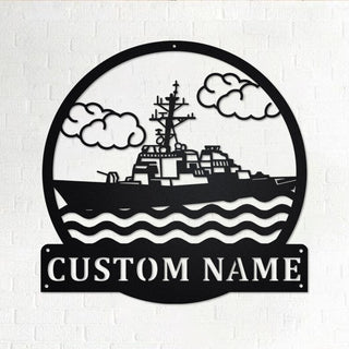 Custom Destroyer Ship Personalized Destroyer Ship Name Sign Decoration For Room Destroyer Ship Metal Custom Ship Decorations