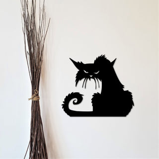 Angry Cat Halloween Metal Decor Spooky Halloween Sign For Indoor Or Outdoor Decoration Halloween Decor Cat Decor Black Spooky Cat Decorations