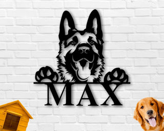 German Shepherd Dog Sign German Shepherd Metal Sign German Shepherd Name Sign Pet Name Sign Dog Lover Sign Gift For Pet Owner Dog Decorations