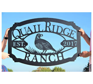 Quail Sign Custom With Your Name And Est. Date Decorations