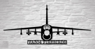 A7 Corsair Ii Va304 Firebirds Gear Up With Ordnance Military Attack Aircraft Metal Sign Cut Metal Sign Wall Decor Decorations