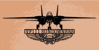 F14 Vf111 Sundowners With Nfo (naval Flight Officer) Wings Metal Sign Cut Metal Sign Wall Decor Decorations