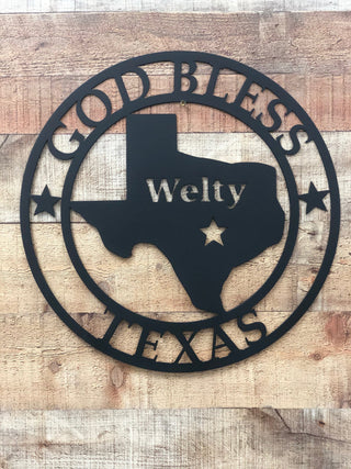 God Bless Texas Sign Cut Metal Sign Wall Decor Metal Sign Metal Art Decorations