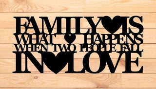 Family What Happens When Two People Fall In Love Metal Monogram Metal Wall Decor Metal Quote Housewarming Gift Christmas Gift Decorations