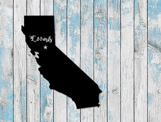 Loomis California Place A Star Or Heart With Your Town Name Metal Sign Cut Metal Sign Wall Decor Decorations