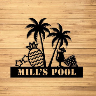 Palm Tree Scene Sign Metal Beach House Sign Beach House Decor Outdoor Family Sign Outdoor Decor Metal Sign Beach Sign Decorations