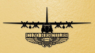 C130 Hercules Aircraft With Nfo Wings (naval Flight Officer) Metal Sign Cut Metal Sign Wall Decor Decorations