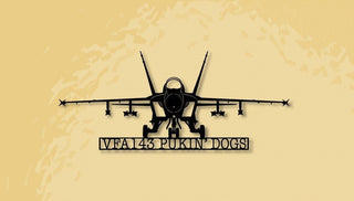 F A18e Vfa143 Pukin' Dogs Fighterattack Military Aircraft Metal Sign Cut Metal Sign Wall Decor Decorations