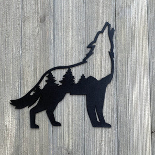 Wolf Body Scene Metal Sign Cutout Cut Metal Sign Wall Metal Art Decorations