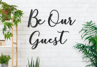 Be Our Guest Metal Word Sign Guest Bedroom Wall Art Decorations