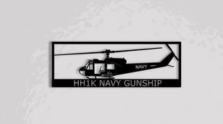 Hh1k Navy Gunship Metal Sign Cut Metal Sign Wall Decor Decorations